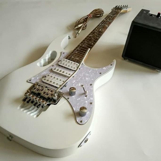 socket - Paket Gitar Listrik Ibanez Jem Flower white amply dan jack murah