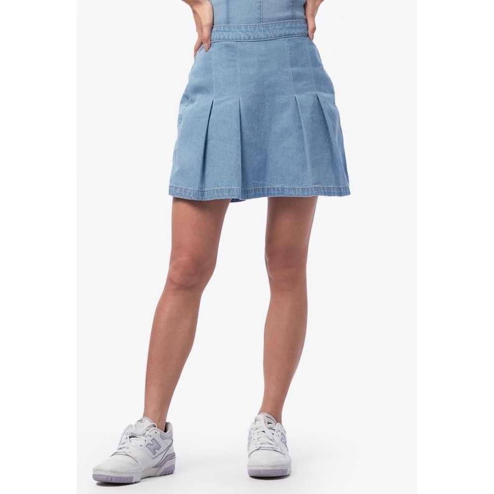 

BLUE- COLORBOX PLEATED DENIM SKORT I-SKDKEY224H066 LT. BLUE