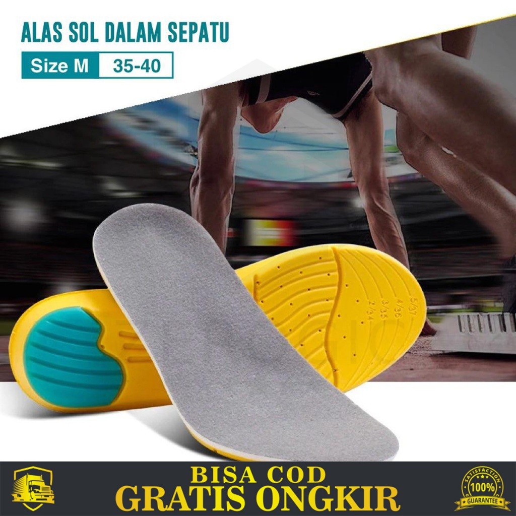 ALAS KAKI SEPATU INSOLE BERBANTAL GEL DALAM COMFORTABLE MATERIAL KARET