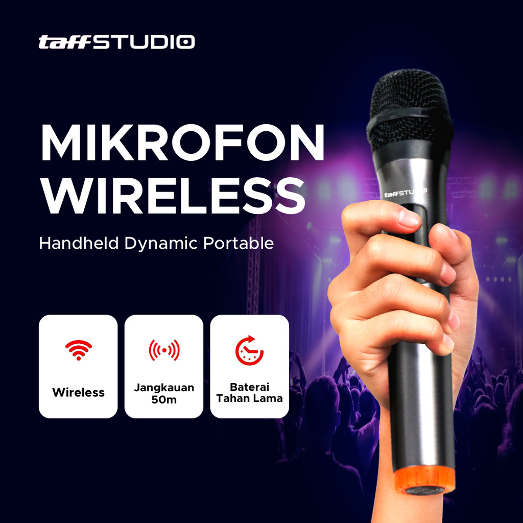 

- TaffSTUDIO Mikrofon Karaoke Wireless Handheld Dynamic Portable - MC-1200 -