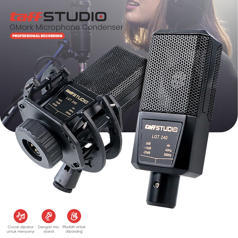 

- TaffSTUDIO GMark Microphone Condenser Professional Recording - LGT240 -