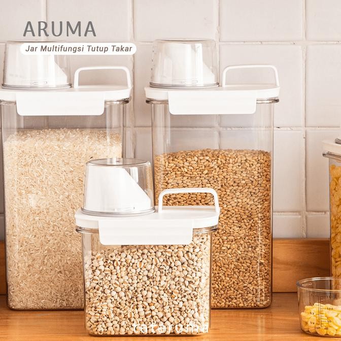 

aruma - kontainer detergen/cereal/pet food kedap udara tutup takaran termurah