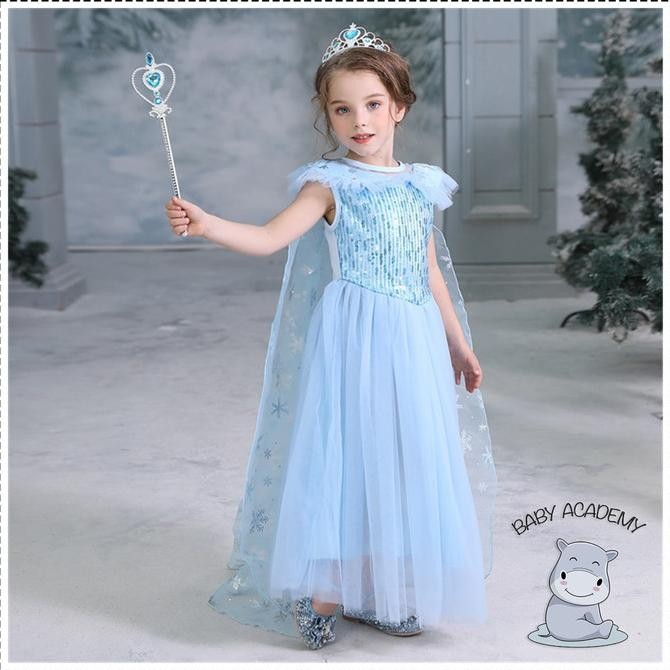 

BLUE- KOSTUM BIRTHDAY DRESS ANAK PRINCESS ELSA FROZEN BLUE PREMIUM IMPORT