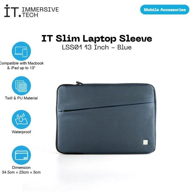 

BLUE- IT SLIM LAPTOP SLEEVE LSS02 13INCH - BLUE