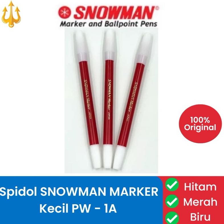 

Discount [Harga 1 Lusin] Spidol Kecil Snowman Pw-1A Hitam Biru Merah