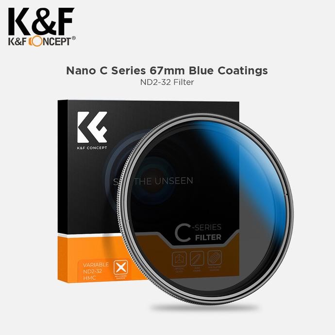 

BLUE- KNF CONCEPT 67MM LENS FILTER NANO-C VARIABLE NDX ND2-32 BLUE COATING