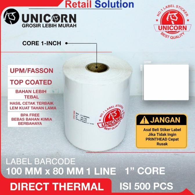 

Sale Stiker Label Barcode Thermal 100X80 Mm / 100 X 80 Mm / 100X80Mm