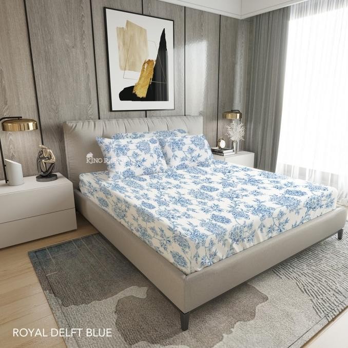 

BLUE- KING RABBIT ORGANIC BAMBOO COLLAGEN COMPLETE SET SPREI & BEDCOVER MOTIF ROYAL DELFT BLUE
