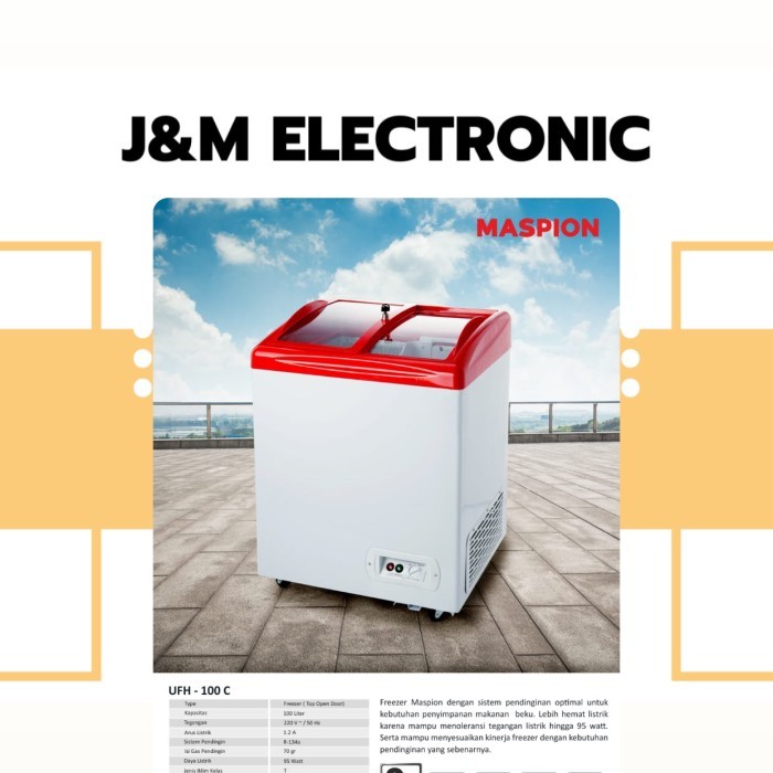 MASPION UFH 100 C SLIDING DOOR FREEZER 100 LITER CHEST FREEZER SLIDING