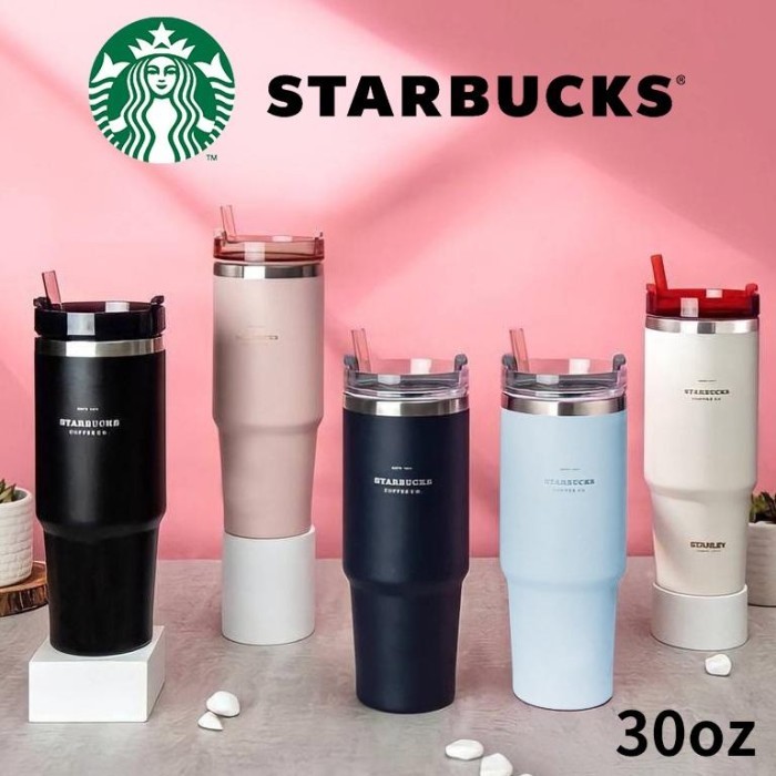 30OZ STARBUCKS STANLEY STAINLESS STEEL TUMBLER WITH STRAW
