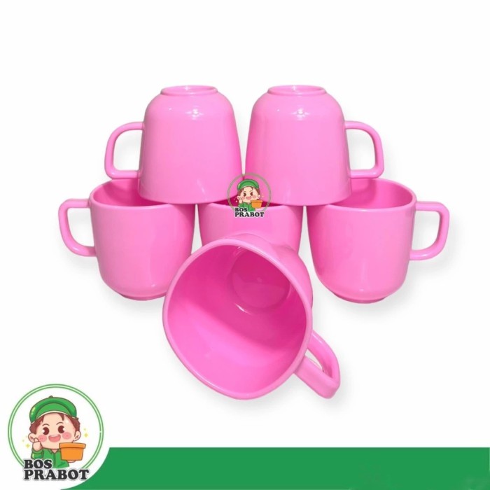 MUG MELAMIN 400ML ISI 6 / MUG KOPI MELAMIN LUSINAN / GELAS GAGANG MELAMIN 400ML / CANGKIR KOPI SEMI