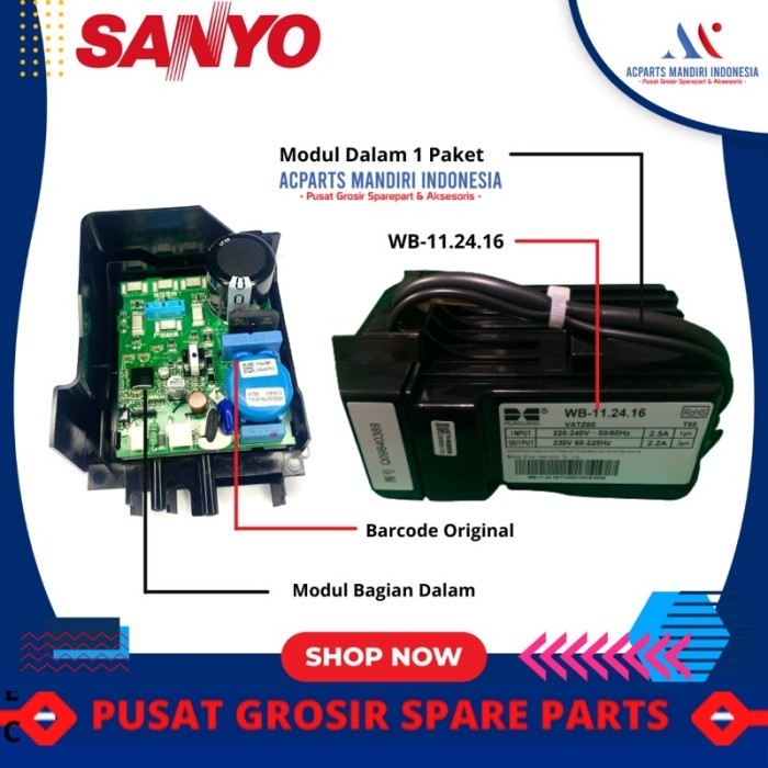 MODUL INVERTER KULKAS 2 PINTU SANYO AQUA JAPAN AQR-D275 AQR D275