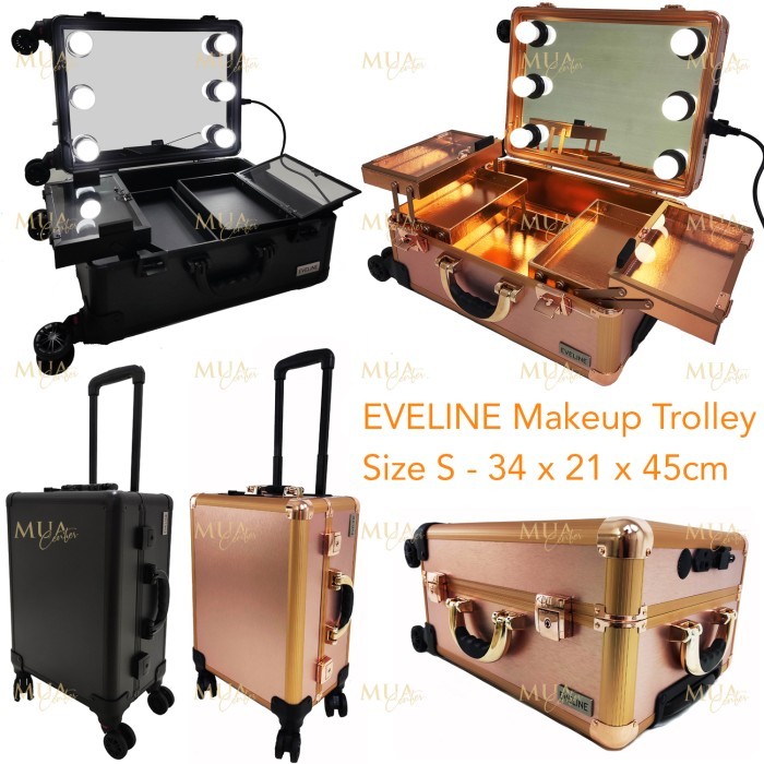 Beauty Case / Troli Makeup / Koper Rias Kaca Lampu EVELINE 03