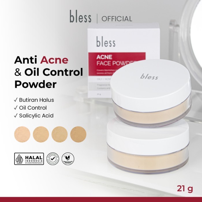 Bless Acne Face Powder Bedak Tabur - Jerawat/Kulit Berminyak