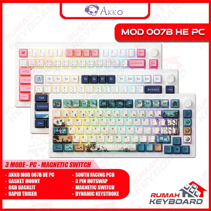MECHANICAL KEYBOARD - AKKO MOD 007B HE PC - 75% - MAGNETIC - PC - RGB