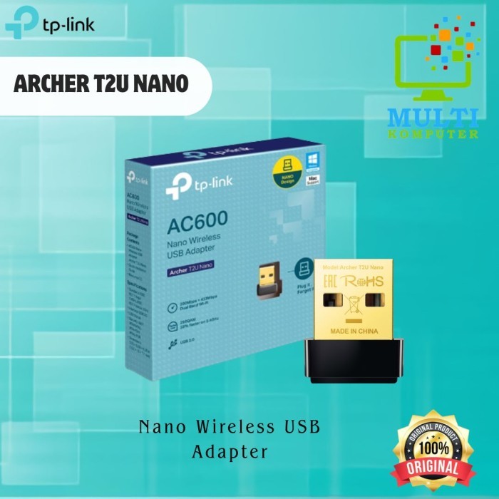 TPLINK TP LINK TP-LINK ARCHER T2U NANO AC600 USB WIFI RECEIVER ADAPTER