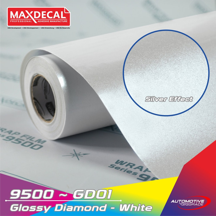 MAXDECAL GD GLOSSY DIAMOND PUTIH MUTIARA GLITTER 152 CM METERAN