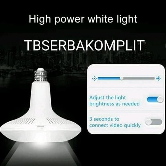 Wi-Fi Spy Cam CCTV Bohlam Lampu Silent Tanpa Suara 1000 lumen Terang