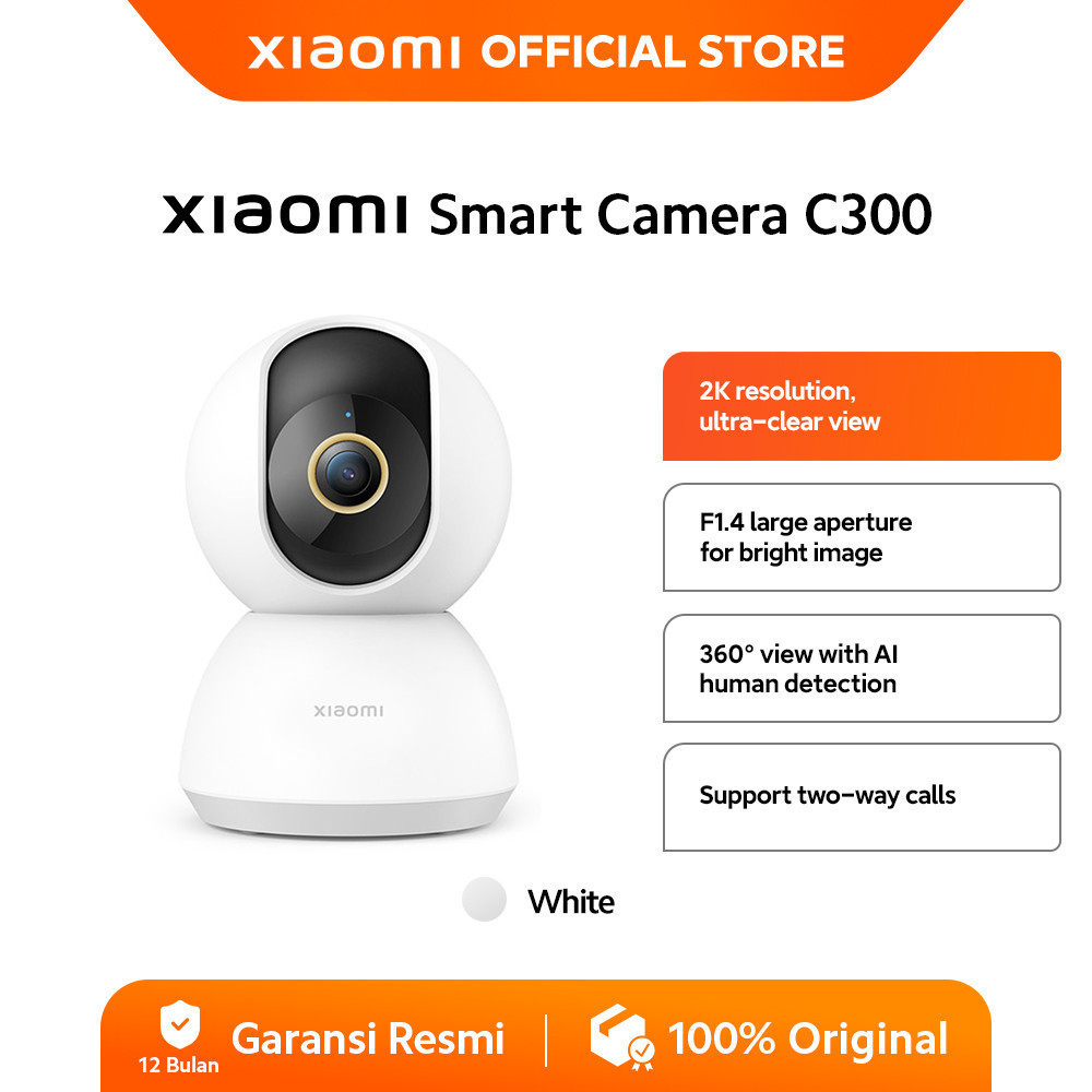 Xiaomi Smart Camera C300 | CCTV Indoor | 2K Ultra-clear HD | 3MP | F1.4 AI Pendeteksi Manusia | Rota