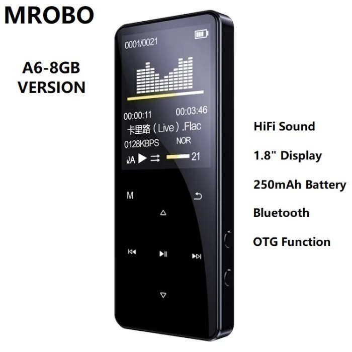 MROBO A6 8GB - MP3 MP4 Digital Audio Player Lossless HD FLAC