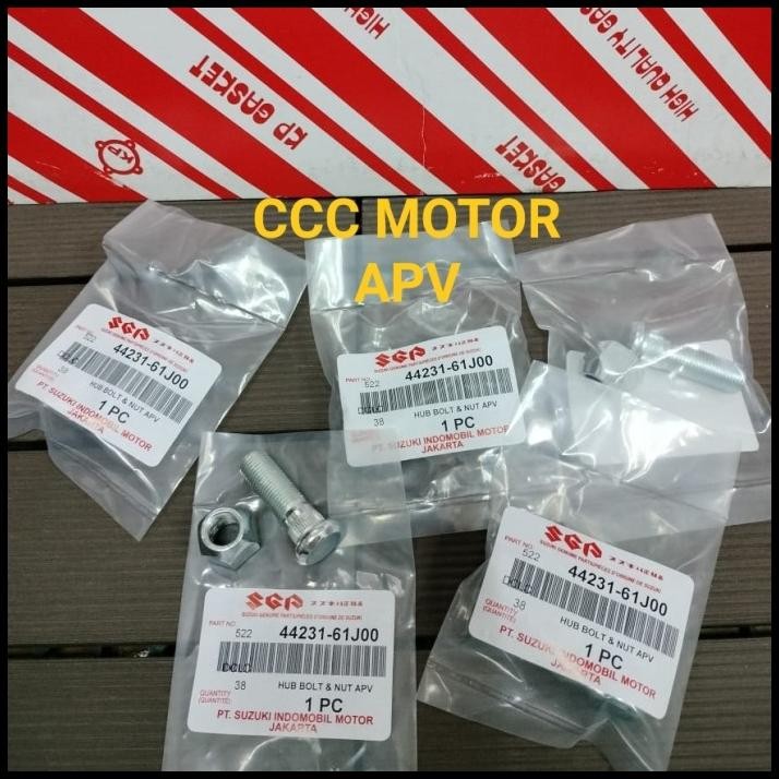 DISKON BAUT RODA+ MUR SUZUKI APV PUTIH ORIGINAL 1 SET 