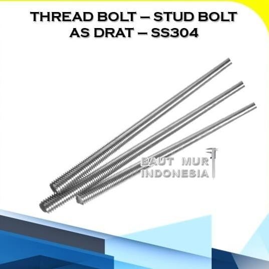 as drat stainless m5 baut fulldrat sus304 ss 1 meter 