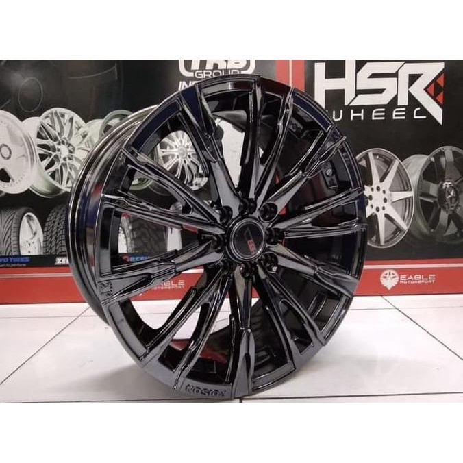 velg racing mobil ring 17 hsr senorita lobang baut 4 et45 black chrome 