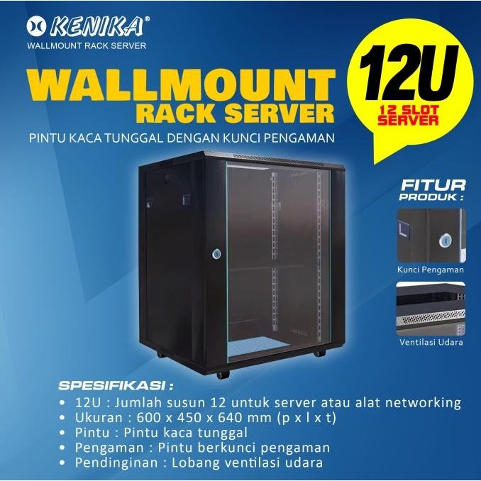 TERBARU - Kenika Wallmounted Rack Server 12U