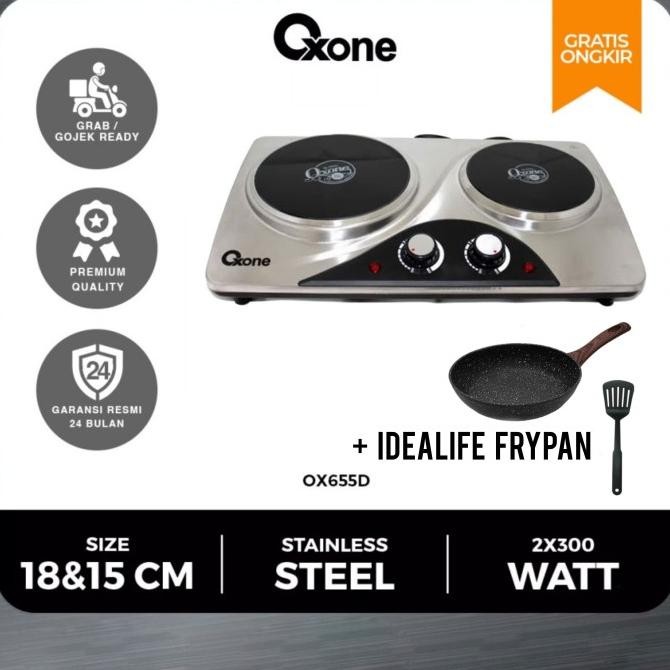 Kompor Listrik Oxone OX 655 D DOUBLE 2 Tungku Electric Stove Ceramic Low Watt