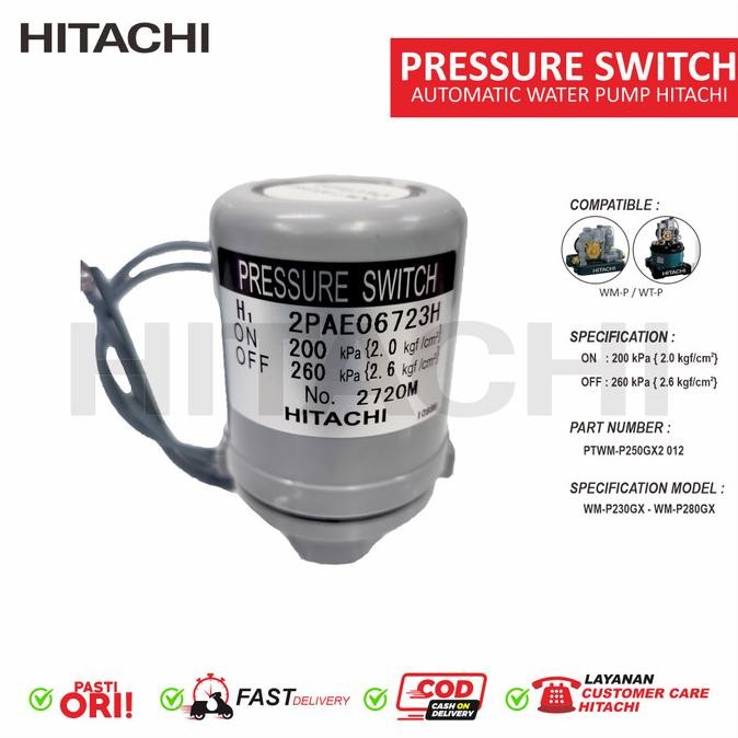 Switch - PRESSURE SWITCH /OTOMATIS PUMP HITACHI WM-P230GX