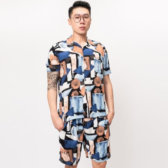 Piyama dewasa pria baju tidur santai cowok tiedye set piyama tiger RDN