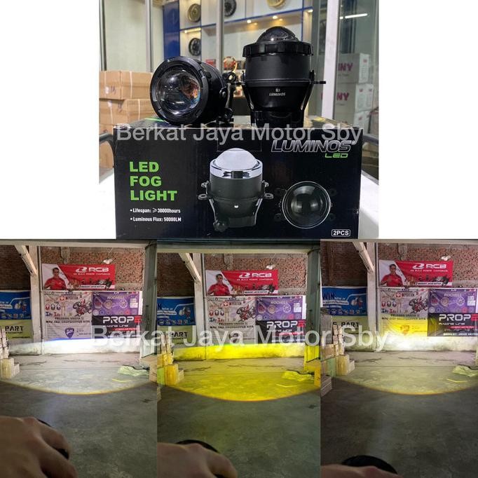 LAMPU LED FOGLAMP LUMINOS 3 WARNA BILED PROJECTOR 3 INCH ORIGINAL