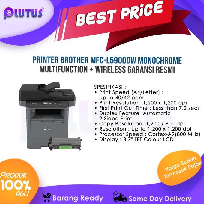 Printer Brother Mfc-L5900Dw Monochrome Multifunction + Wireless Wandahamidun