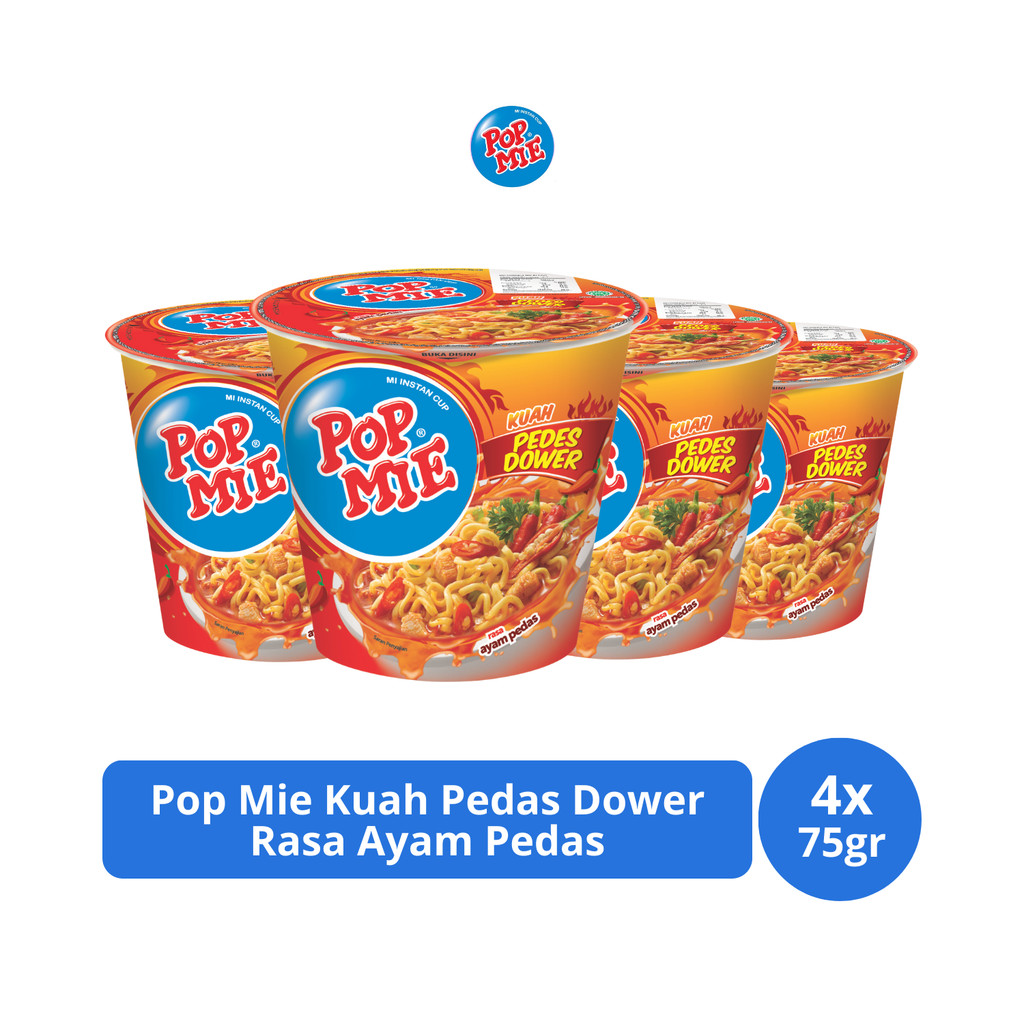 

Pop Mie Kuah Pedas Dower Rasa Ayam Pedas 75gr x 4 pcs