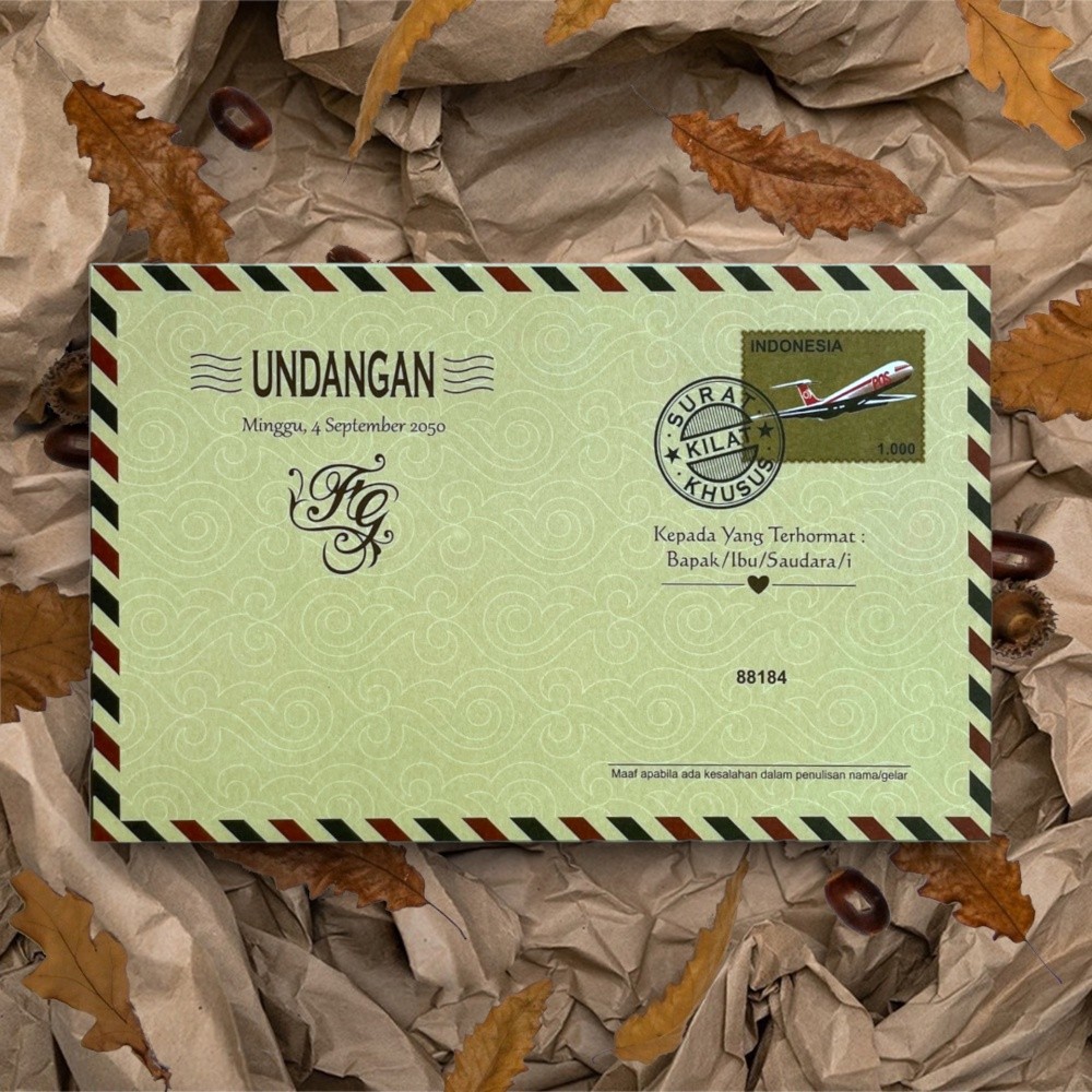 Cetak Undangan Pernikahan Erba  BLANKO UNDANGAN  MURAH Simple 88184