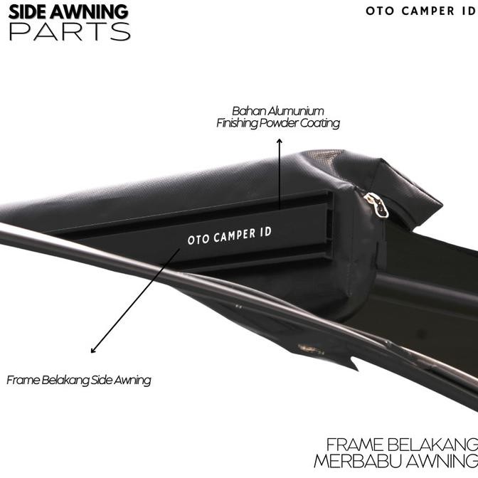 FRAME BELAKANG SIDE AWNING MOBIL OTO CAMPER ID TIPE RAIL 2 METER ORIGINAL DAN TERPERCAYA