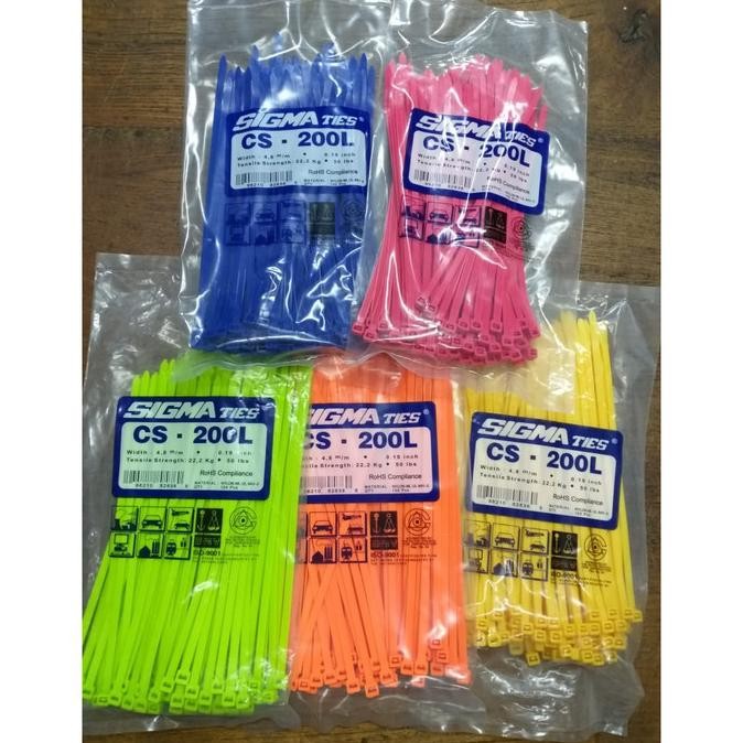 

Kabel Ties CV-200 x 4,6 Sigma 5 Warna @100pcs