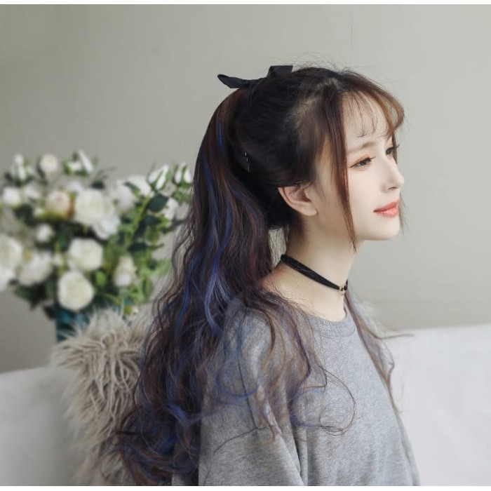 PONI TAIL IKAT RAMBUT CURLY WARNA / IKAT RAMBUT PALSU EKOR KUDA WIG