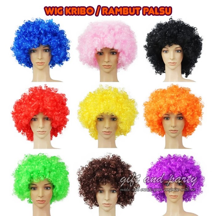 WIG KRIBO / WIG KERITING / RAMBUT PALSU / WIG PARTY / WIG PALSU