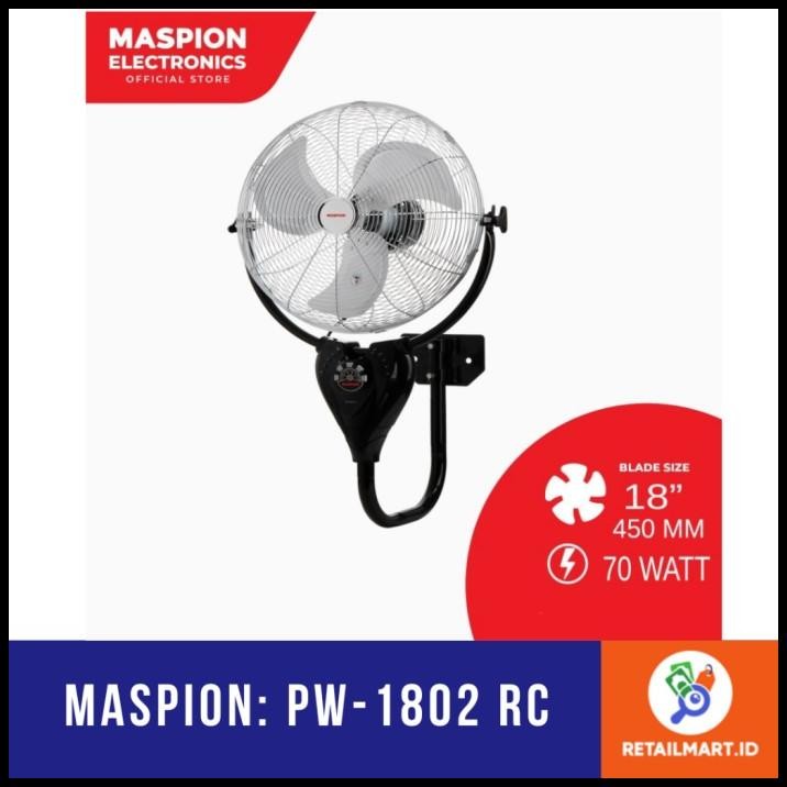 Maspion: Pw-1802 Rc Kipas Angin Dinding Besi Dengan Remote
