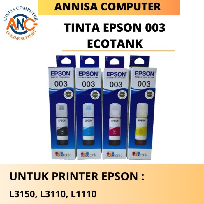 Kondrat - Tinta Epson 003 Ori / Tinta Printer Ecotank L1110 / L3110 / L3150