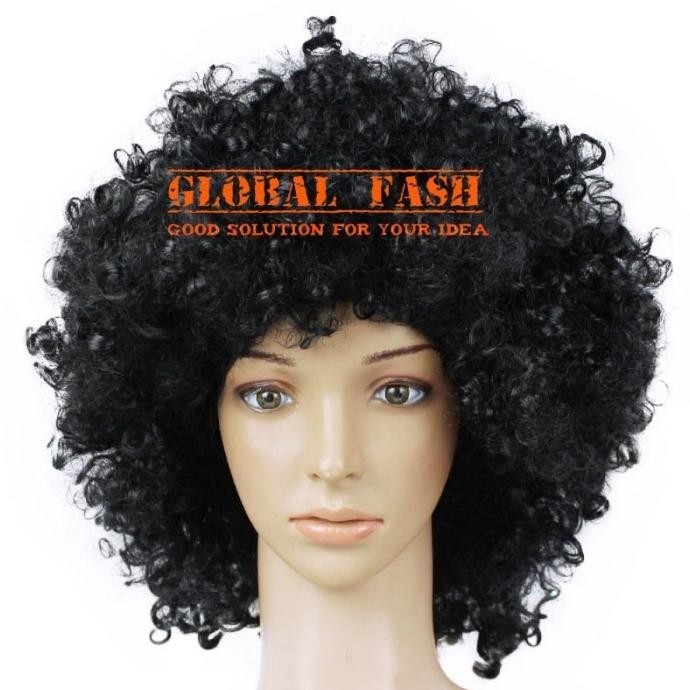 WIG HITAM/ WIG KRIBO/ WIG BADUT / WIG COSPLAY/ RAMBUT PALSU FULL