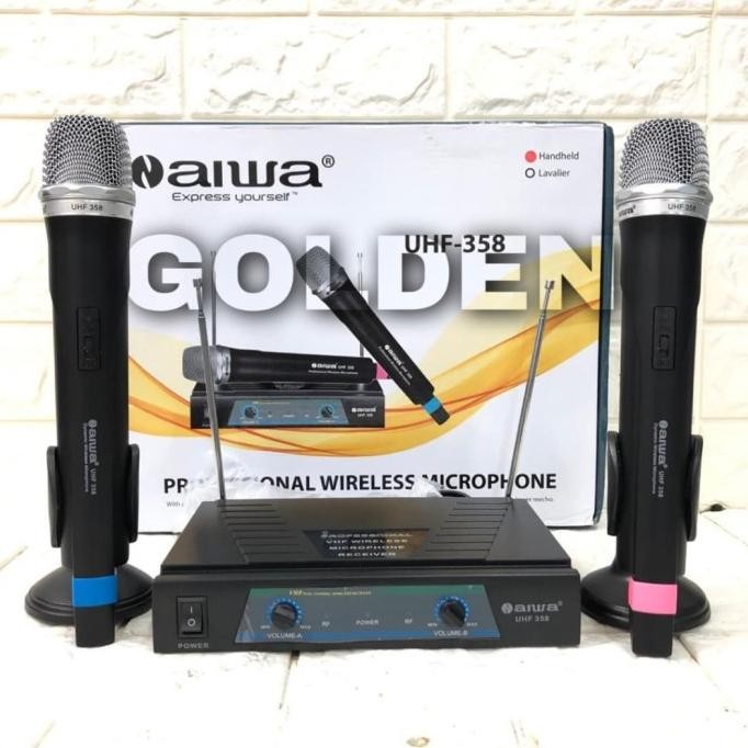 Mic Wireless N Aiwa UHF 358 Handheld Original