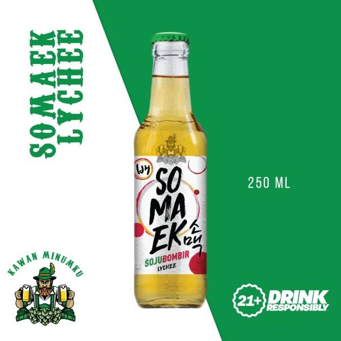 Baru Bae Somaek Soju Bombir Lychee Botol 250Ml