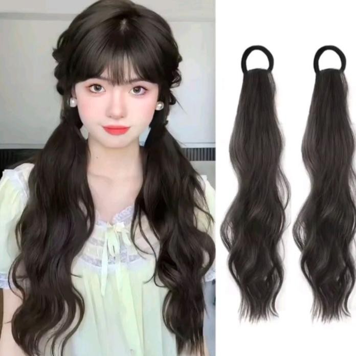 IKAT RAMBUT PALSU KERITING HAIRPIECE PENAMBAH RAMBUT CURLY PANJANG