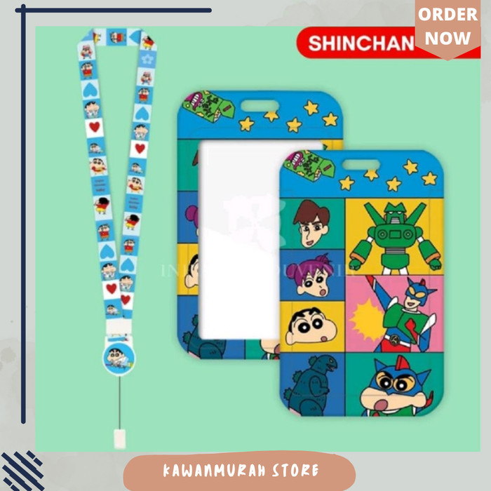 

Sale Lanyard Id Card Holder Crayon Sinchan Lucu / Name Tag Holder Sinchan