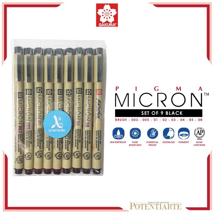 

Drawing Pen Sakura Pigma Micron Set 9
