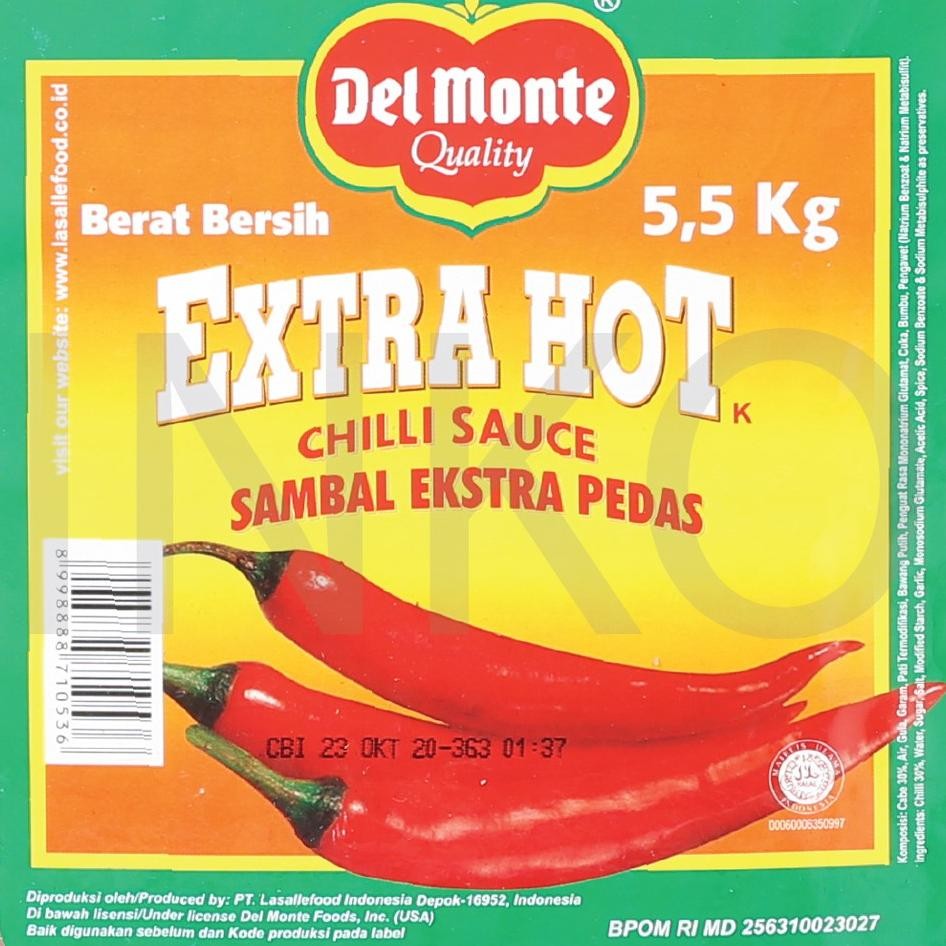 

Delmonte Extra Hot Chilli Sauce Sambal Extra Pedas Jerigen 5.5Kg