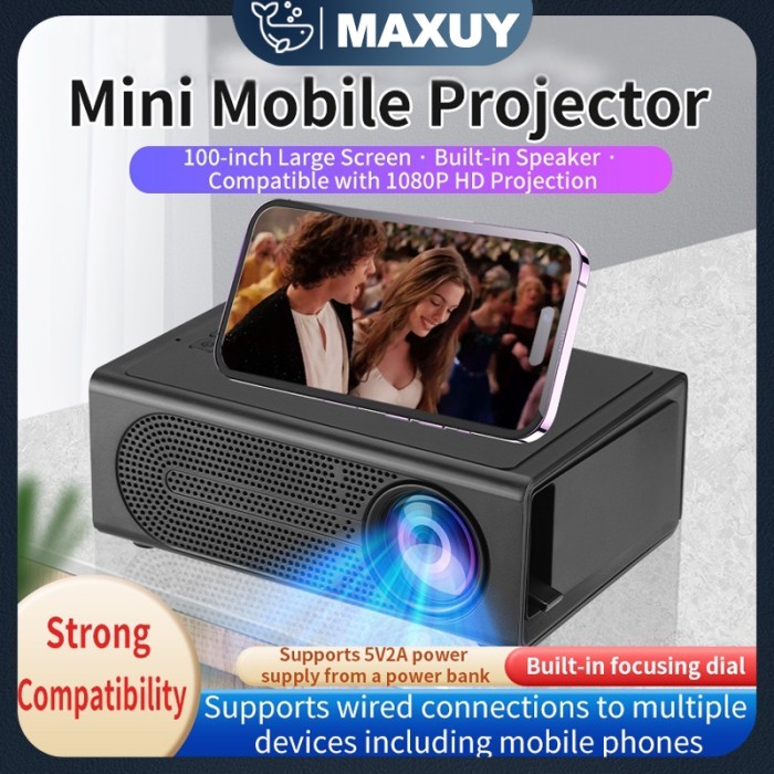Proyektor Mini LCD M200 HDMI Holder HD Dengan stereo Mini Proyektor hp Projectors Ponsel pintar