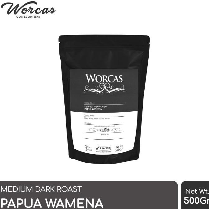 

Kopi Arabica Papua Wamena 500 Gram (Biji/Bubuk) | Worcas Coffee